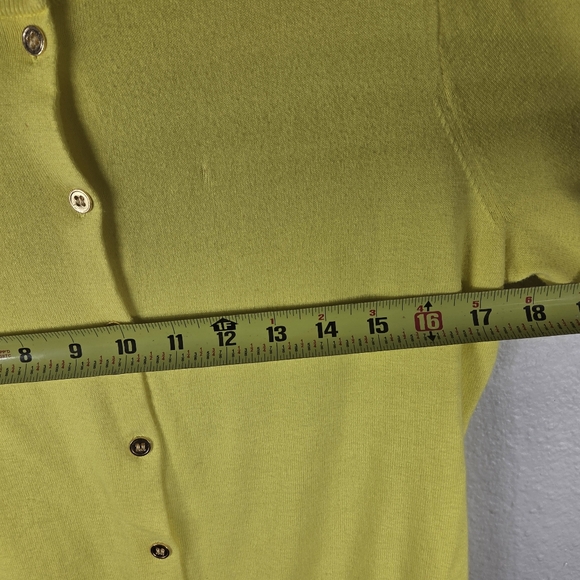 J. Crew Yellow Cardigan Sweater Size S Long Sleeve Button Up Crew Neck Cotton - Picture 13 of 15